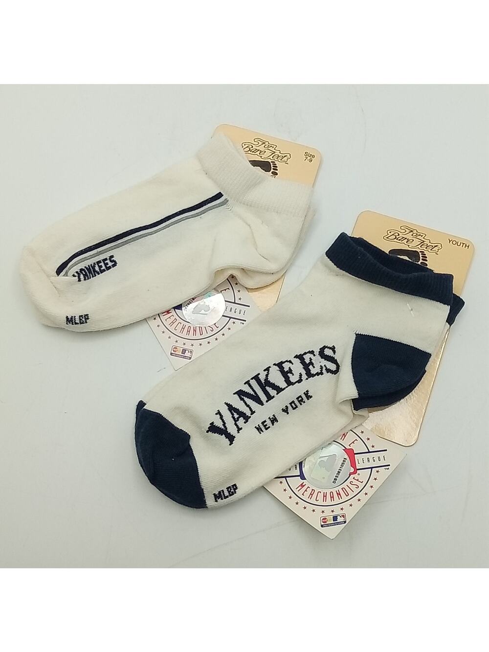 New York Yankees MLB For Bare Feet Set of 2 Youth Socks Size 7-9